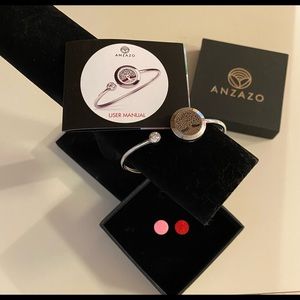 Anzazo stainless steel aromatherapy magnet clasp bracelet.